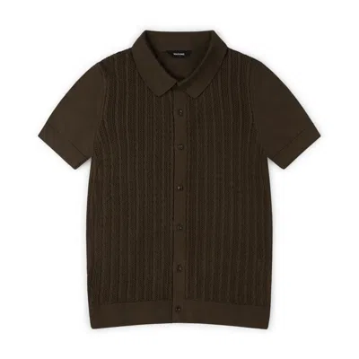 Marame Men's Green Italian Knit Cable Shirt - Morning Meadow