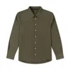 Marame Men's Green Linen Blend Long Sleeve Shirt - Olive Grove In Multi