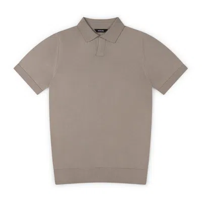 Marame Men's Italian Merino/cotton Polo - Shadow Grey In Gray