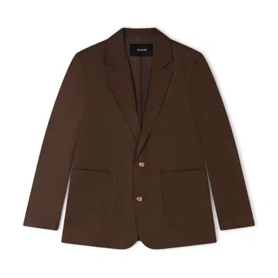 Marame Men's Linen Blend Blazer - Brown Linen