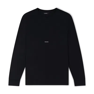 Marame Men's Lyocell Blend Long Sleeve Logo T-shirt - Black