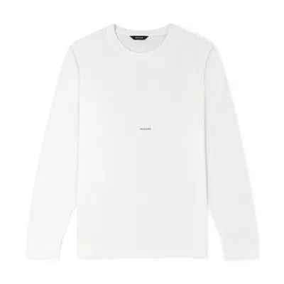 Marame Men's Lyocell Blend Long Sleeve Logo T-shirt - White In Animal Print