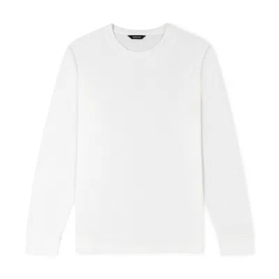 Marame Men's Lyocell Blend Long Sleeve T-shirt - White