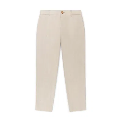 Marame Men's Neutrals Linen Blend Trouser - Wovern Sand