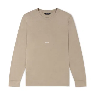Marame Men's Neutrals Lyocell Blend Long Sleeve Logo T-shirt - Canyon Clay