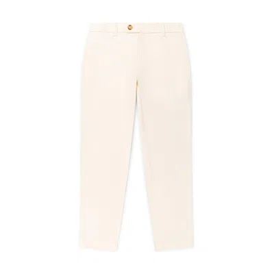 Marame Men's White Classic Tapered Chinos - Ivory Stone In Neutral