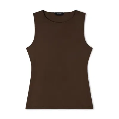Marame Women's Brown Double Layer Fitted Vest - Chocolate