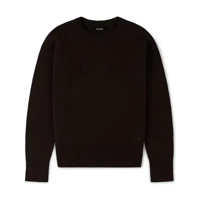 Marame Women's Brown Italian Merino Wool Knit Jumper - Rich Chocolate In Animal Print