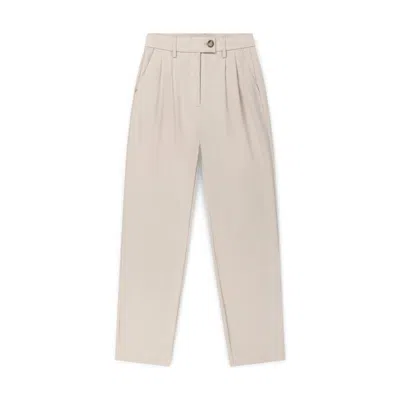 Marame Women's Grey High-waisted Tapered Trousers - Stone In Gray