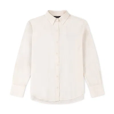 Marame Women's Linen Blend Long Sleeve Shirt - Off White
