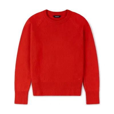 Marame Women's Red Italian Merino Wool Knit Jumper - Fiery Rose