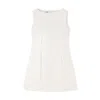 Marame Women's White Mid-thigh Boat Neck Dress - Cotton Cream In White