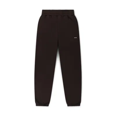 Marame Womens Portuguese Cotton Fleece Joggers - Smoked Brown In Black