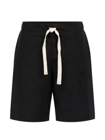 Marane Drawstring Linen Bermuda Shorts In Black