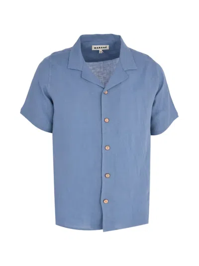 Marane El Gringo Camp Collar Shirt In Blue