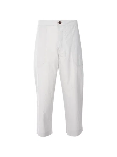 Marane El Pepe Embroidered-pocket Trousers In White