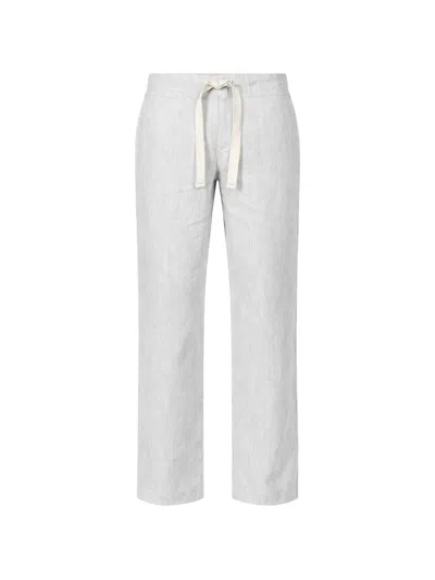 Marane Ignacio Drawstring Linen Trousers In Gray