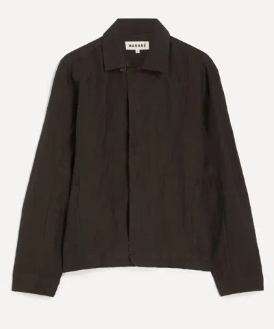 Marane Mens Chocolate Brown Linen-cotton Jacket