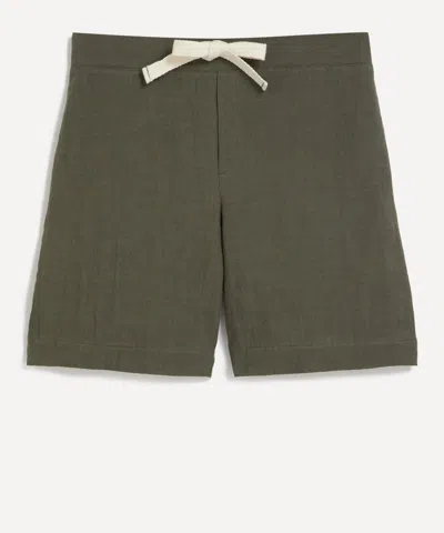 Marane Mens Dark Khaki Linen Shorts