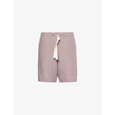 Marane S  Drawstring Linen Shorts In Dark Lavender