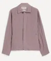 Marane Mens Dark Lavender Linen Jacket In Purple