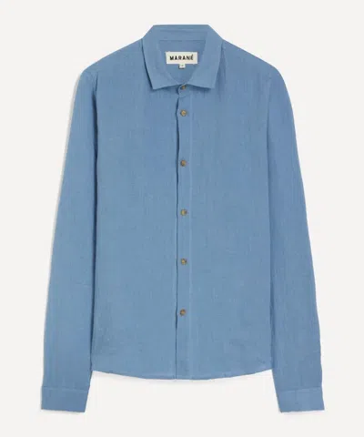 Marane Mens Marko Jean Blue Linen Shirt