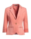 Marani Jeans Woman Blazer Coral Size 4 Cotton, Elastane In Red
