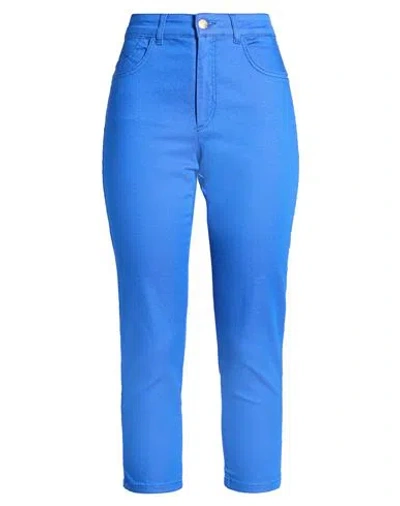 Marani Jeans Woman Pants Azure Size 10 Cotton, Polyamide, Elastane In Blue