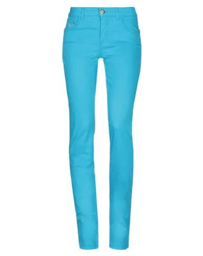 Marani Jeans Woman Pants Azure Size 4 Cotton, Polyamide, Elastane In Blue