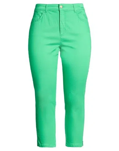 Marani Jeans Woman Pants Green Size 14 Cotton, Polyamide, Elastane