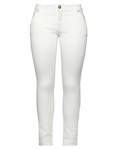 Marani Jeans Woman Pants Ivory Size 12 Cotton, Elastane In White