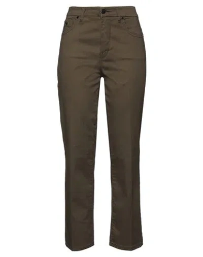 Marani Jeans Woman Pants Military Green Size 10 Cotton, Elastane