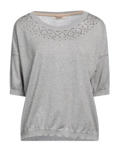 Marani Jeans Woman Sweater Light Grey Size L Cotton