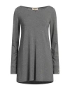Marani Jeans Woman T-shirt Lead Size 4 Viscose, Elastane In Grey