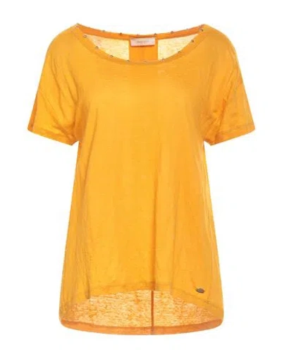 Marani Jeans Woman T-shirt Ocher Size L Linen In Yellow