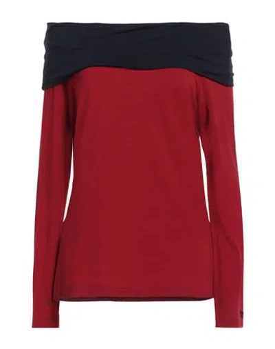 Marani Jeans Woman T-shirt Red Size 12 Wool, Polyamide, Elastane