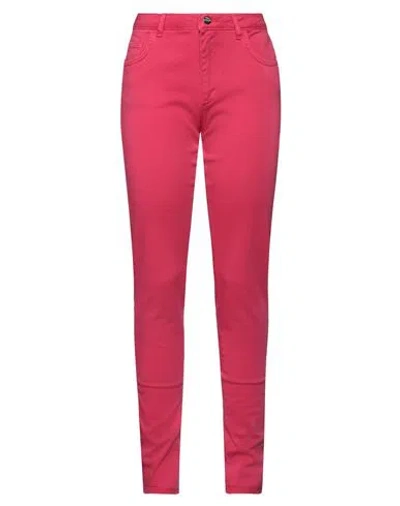 Marani Woman Pants Fuchsia Size 32 Cotton, Polyester, Elastane In Pink