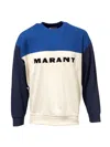 Isabel Marant Color-block Long-sleeve T-shirt With Bold Lettering In Blue