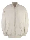 Isabel Marant Oversize Ribbed Bomber Jacket With Chest And Side Pockets In Nude