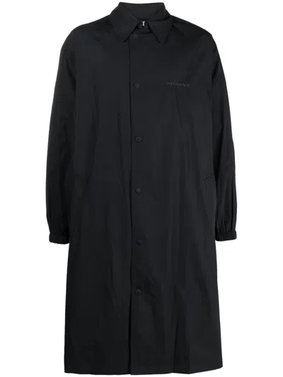 Marant Balthazar Raincoat With Embroidery In Black