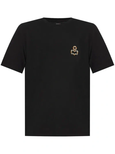 Isabel Marant Logo-print Cotton T-shirt In Black