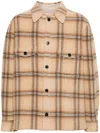 Isabel Marant Check Print Wool Blend Jacket In Beige