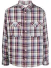 Isabel Marant Check-print Two-pocket Shirt In Blue