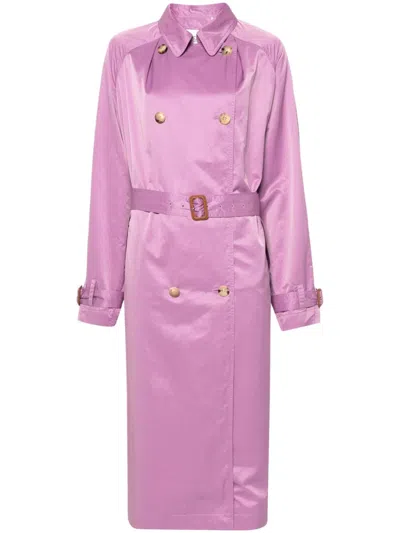 Marant Edenna Trench Coat In Pink & Purple