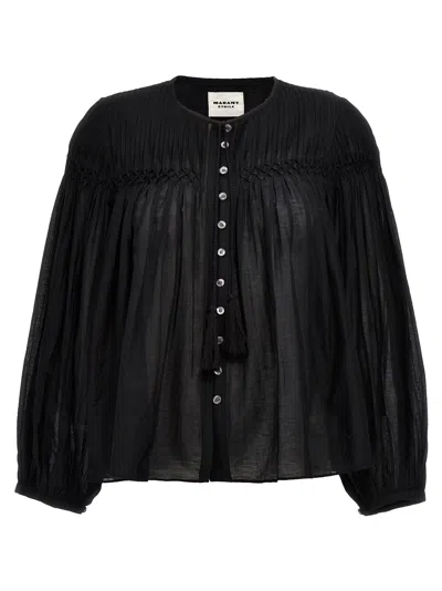 Isabel Marant Étoile Marant Etoile "cotton Abadi Blouse For In Black