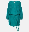 Isabel Marant Étoile Adeliani Cotton-blend Minidress In Emerald