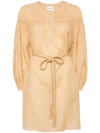 Marant Etoile Adeliani Pleat-detailing Minidress In Yellow