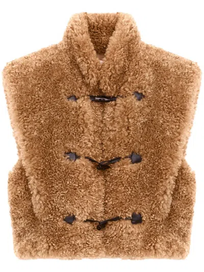 Isabel Marant Étoile Alisa Sherpa Vest In Brown