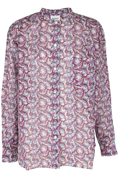 Marant Etoile Allover Floral Printed Shirt In Ecrù