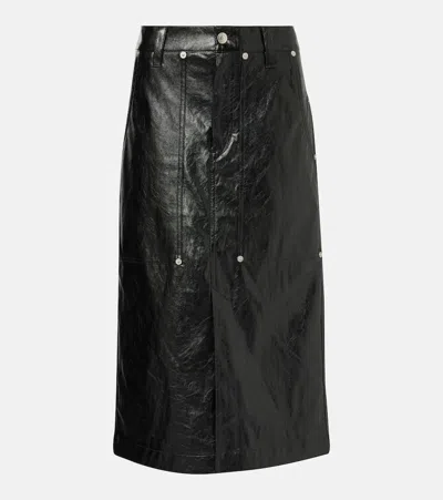 ISABEL MARANT ÉTOILE ANGELE FAUX LEATHER MIDI SKIRT